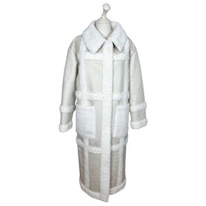 River Island Faux Shearling Fur Long Coat